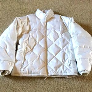 White goose down feather jacket